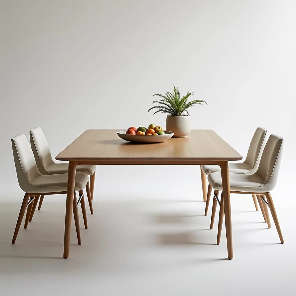 Design a rectangular dining table with a smooth | NoMoreCopyright
