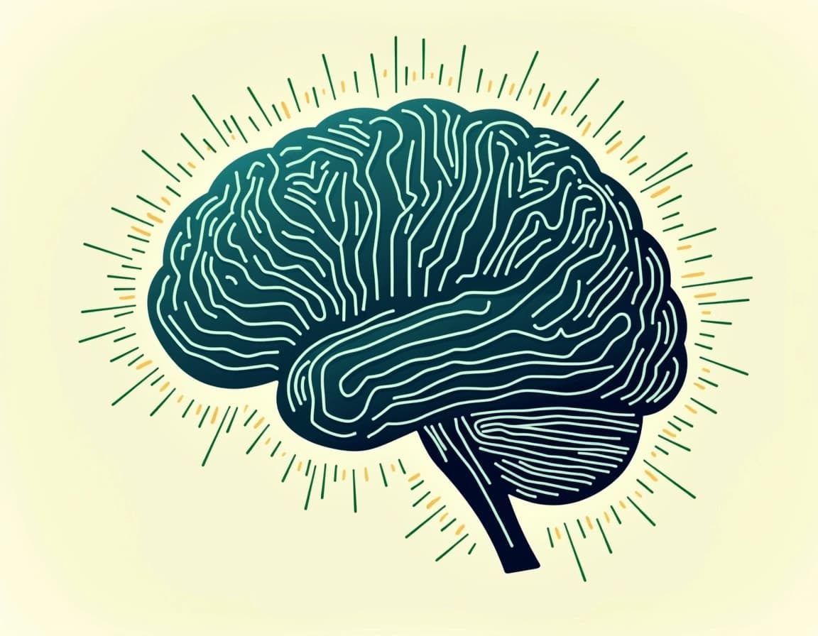 Create an illustration of a brain outline compo | NoMoreCopyright