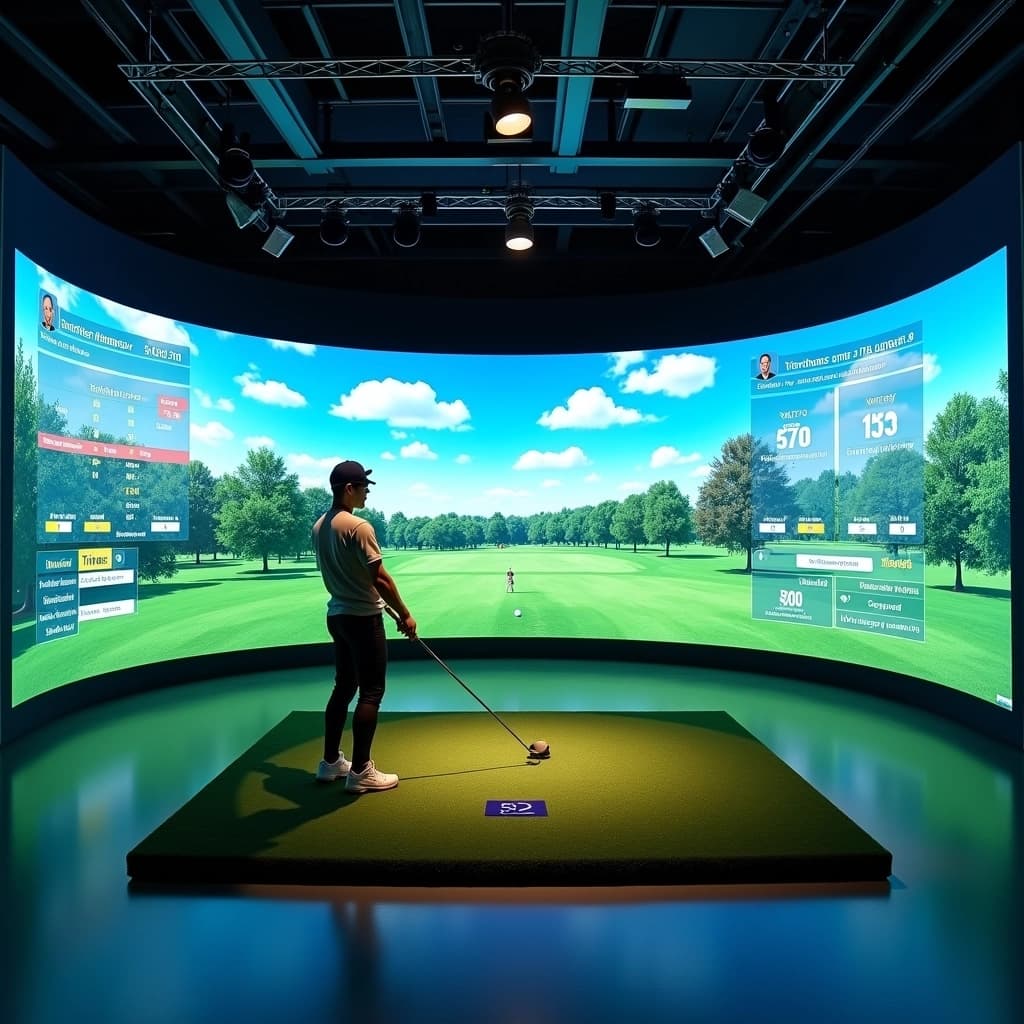 Create a sports simulation venue design that fe | NoMoreCopyright
