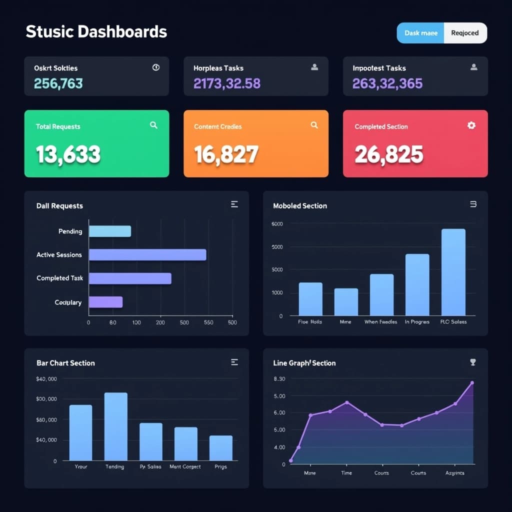 Create a dashboard design with the following el | NoMoreCopyright