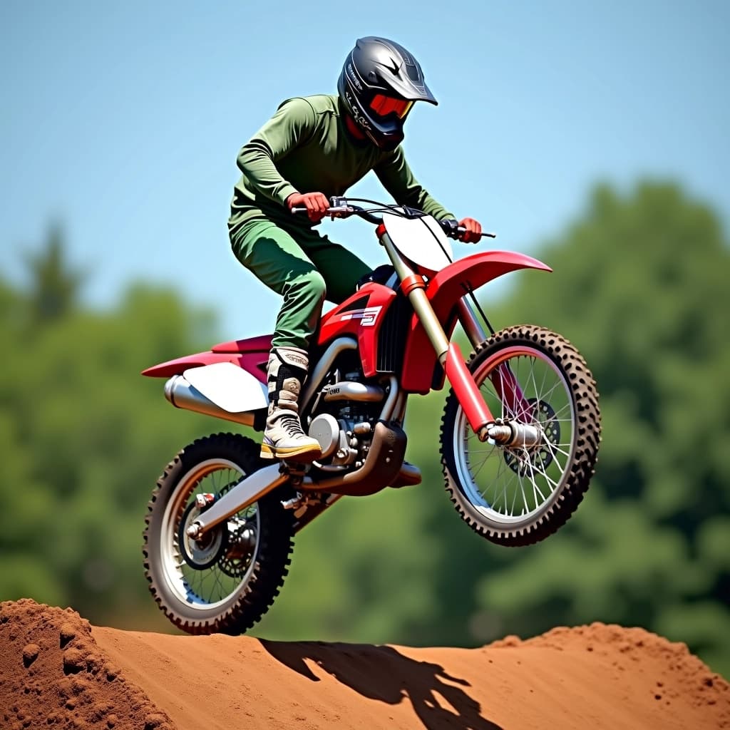 Create an image of a motocross rider in mid-air | NoMoreCopyright