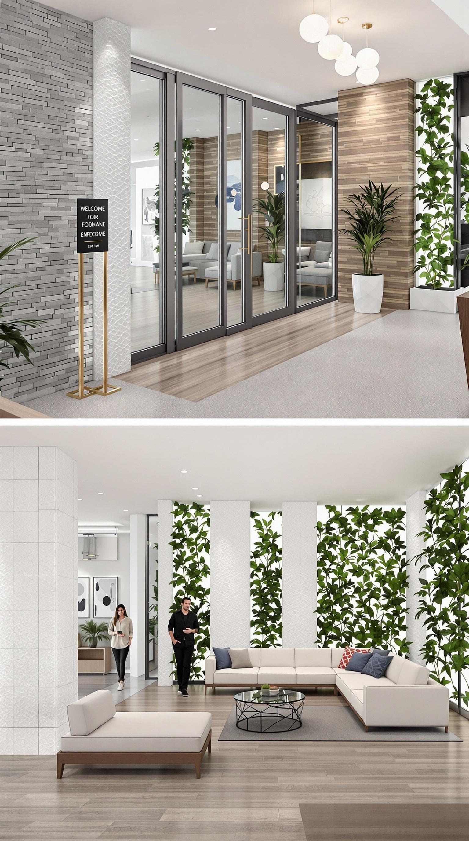 Welcomming Building Design Design a welcoming entrance to a modern lounge | NoMoreCopyright