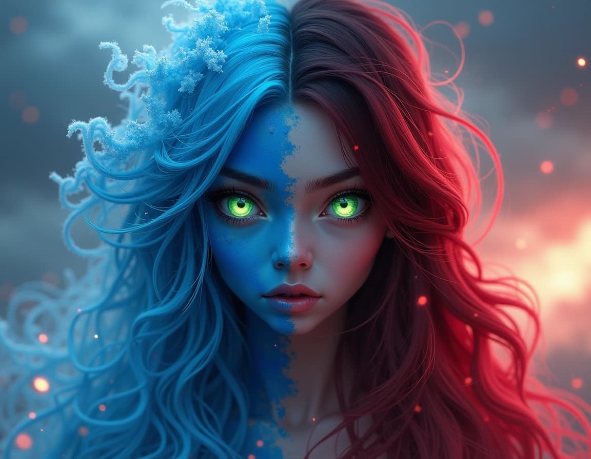 Character Split Pfps Create an image featuring a character with a sp | NoMoreCopyright
