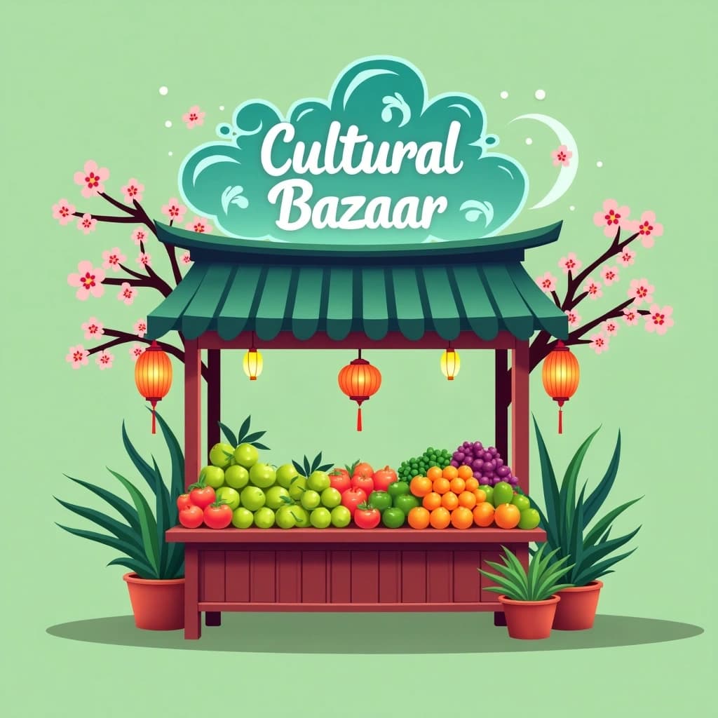 Bazaar Lettering Bustling Images | Free AI Generated Art