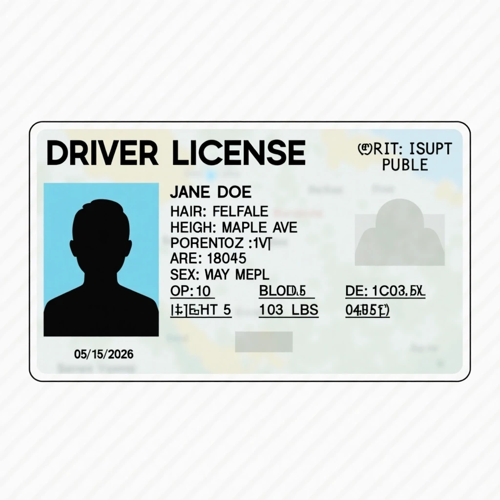 License Design Create a fictional drivers license design usin | NoMoreCopyright