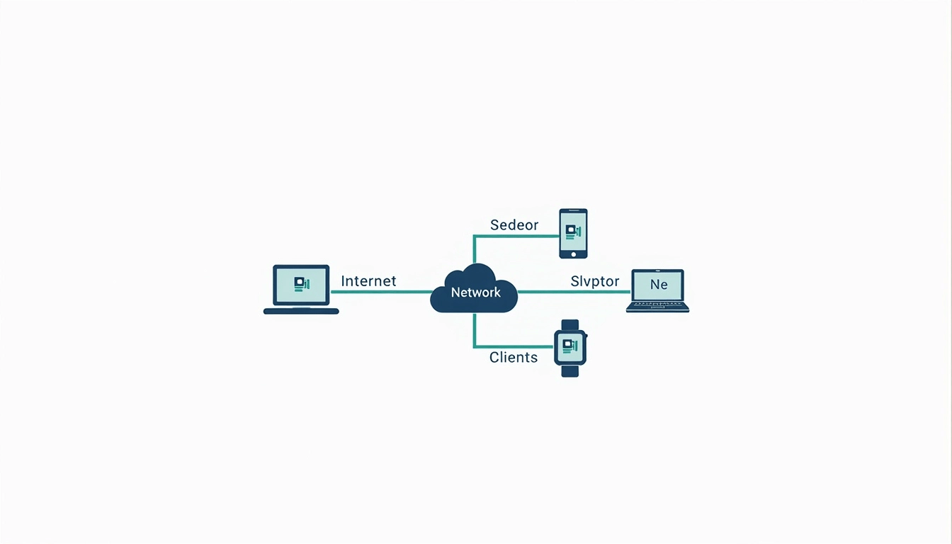 Network/server Flowchart Design Create a simplified flowchart illustrating a ne | NoMoreCopyright