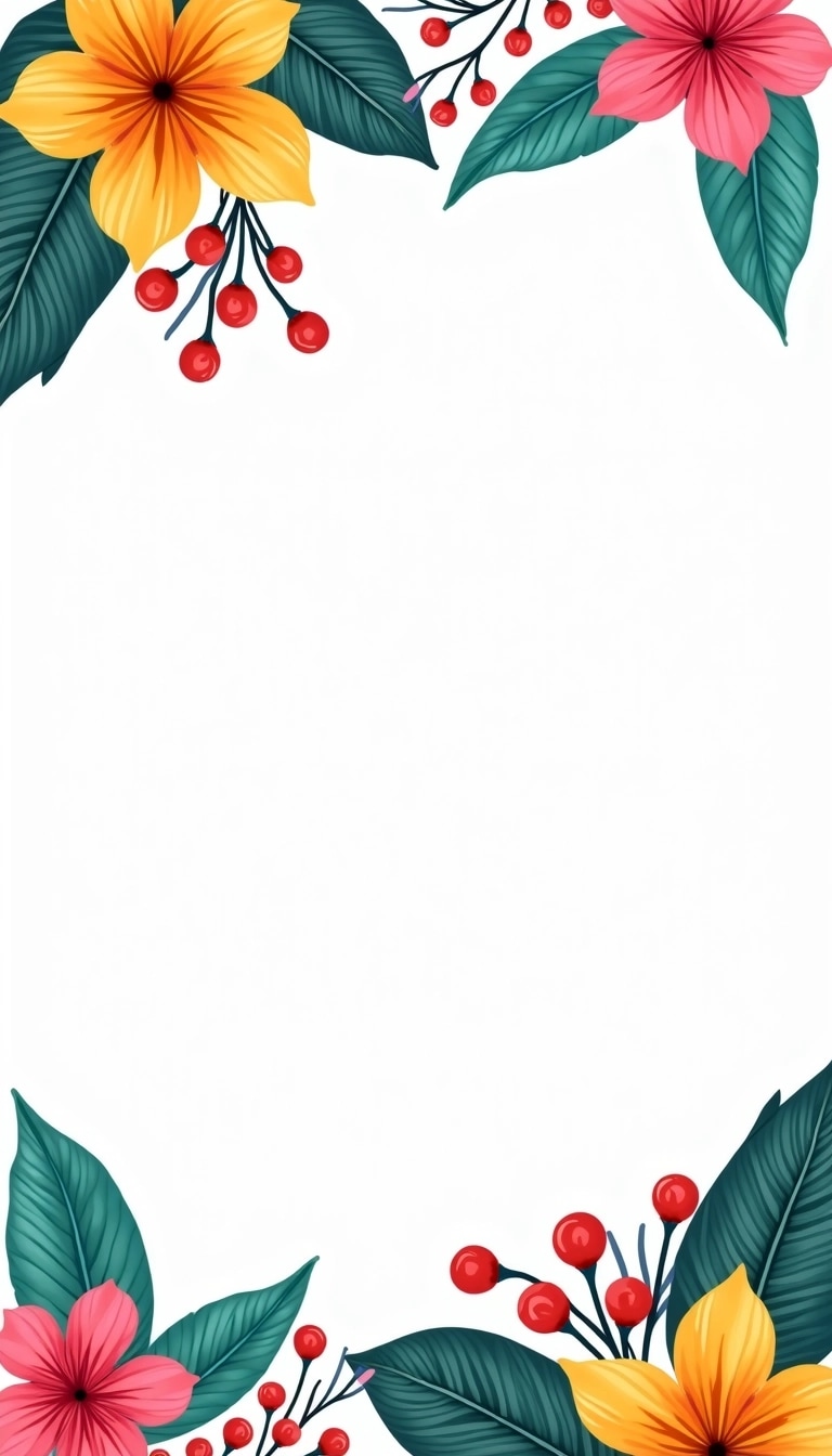 Design a border with a tropical theme using vib | NoMoreCopyright