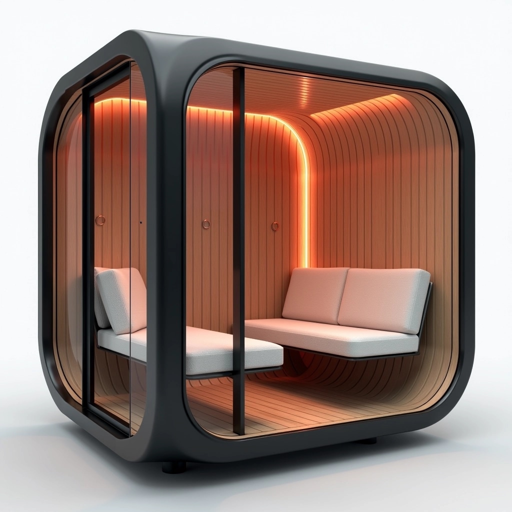 Design a wellness pod featuring 1 Shape | NoMoreCopyright