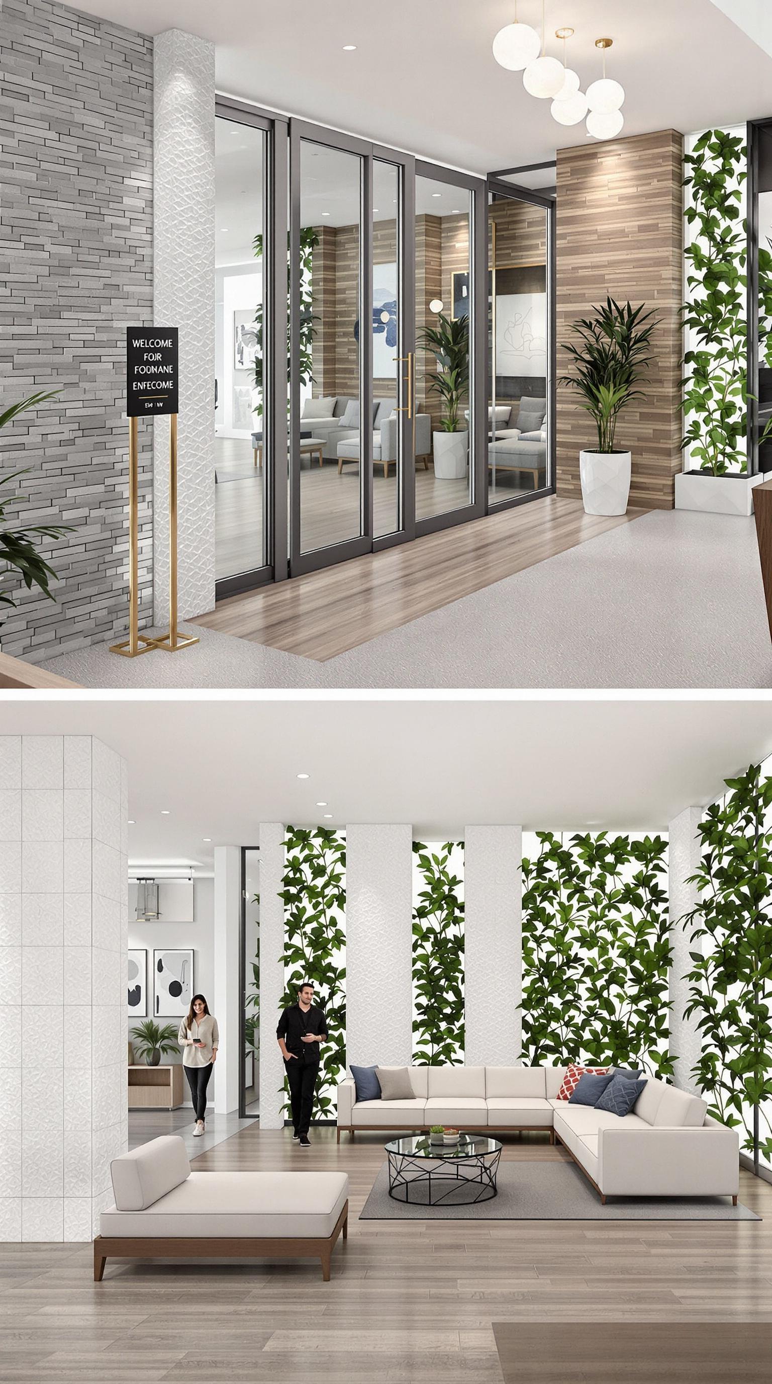 Design a welcoming entrance to a modern lounge | NoMoreCopyright