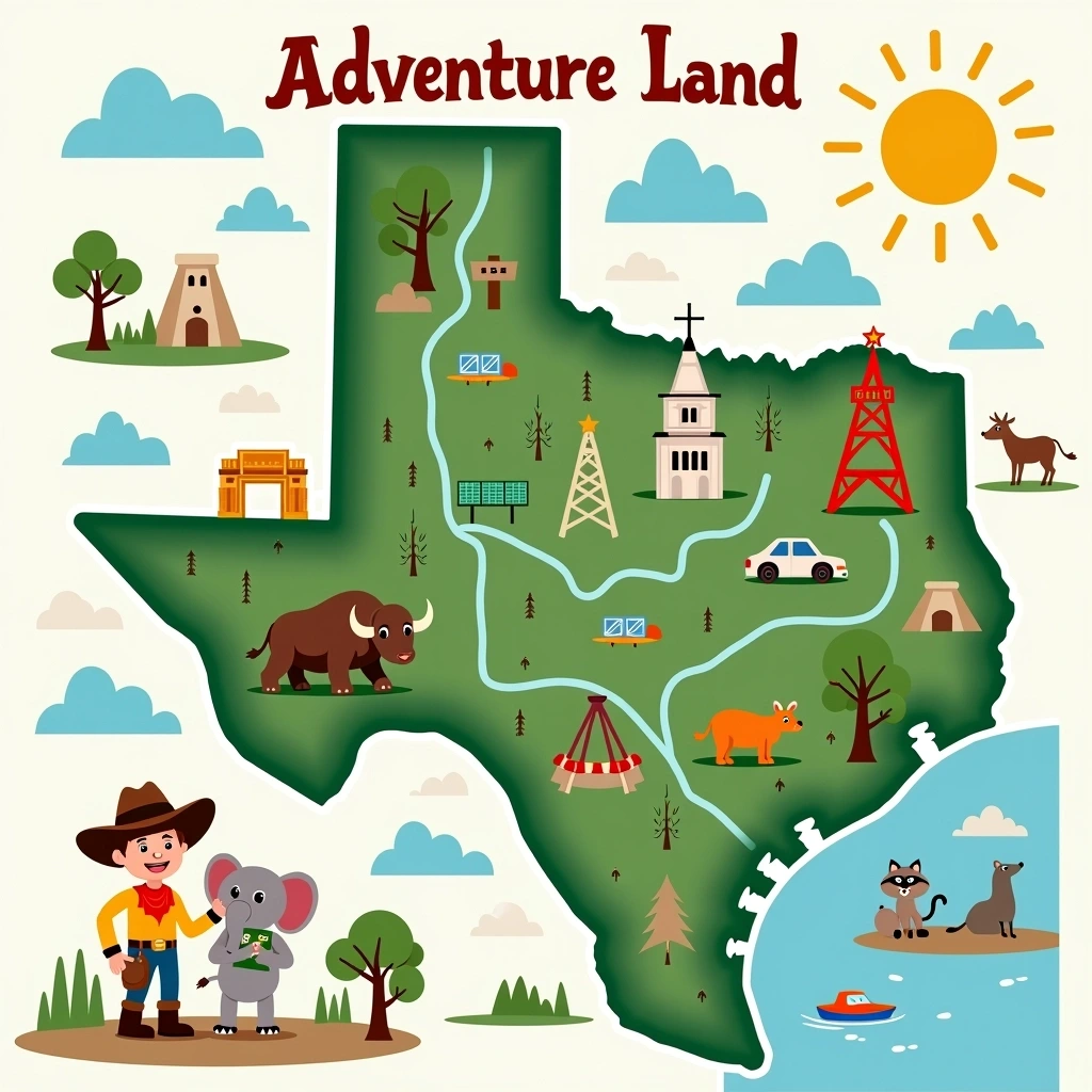 Texas Map Drawing Images | Free AI Generated Art