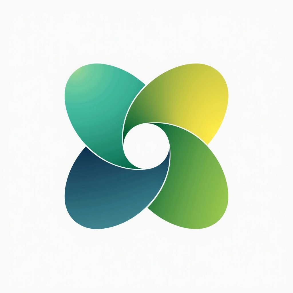 Process Shape Logo Create a logo featuring four curved shapes | NoMoreCopyright