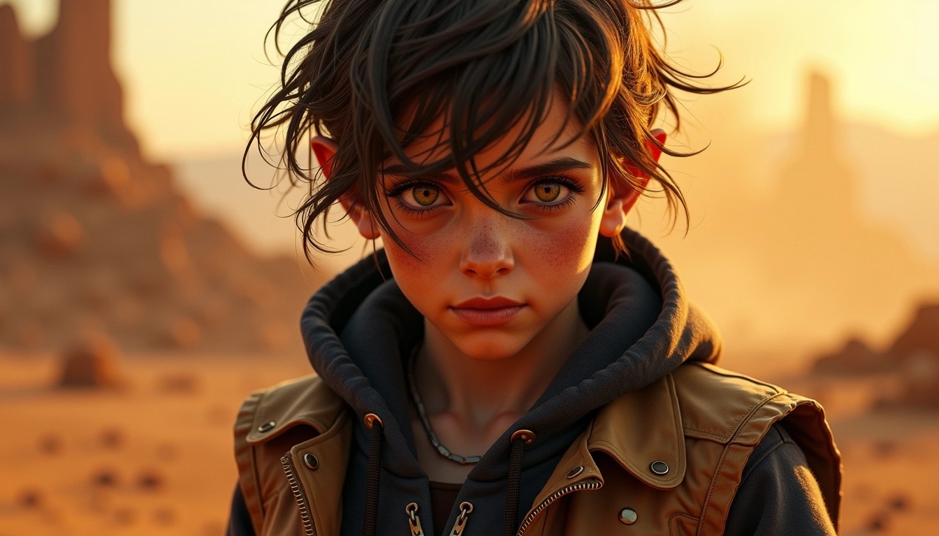 Create an image of a character with a slightly | NoMoreCopyright