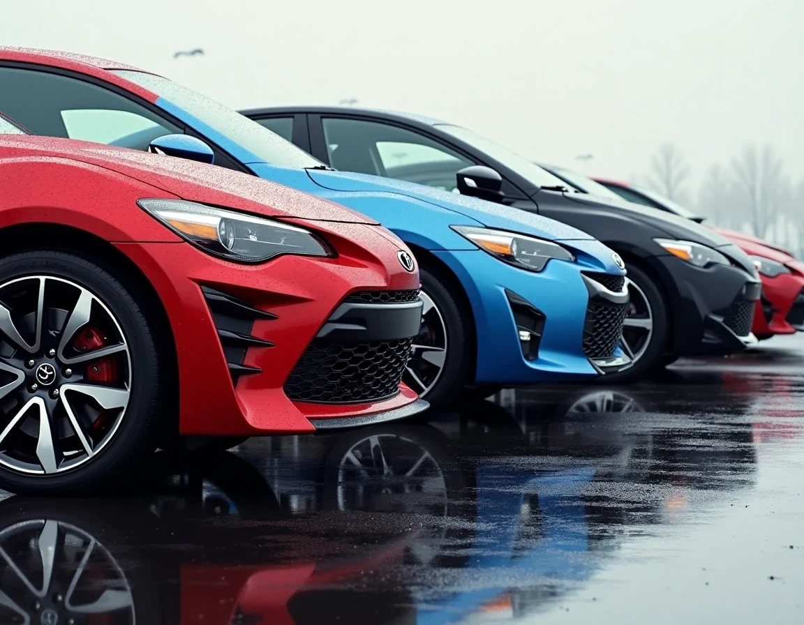 Design a realistic lineup of Toyota cars in a p | NoMoreCopyright