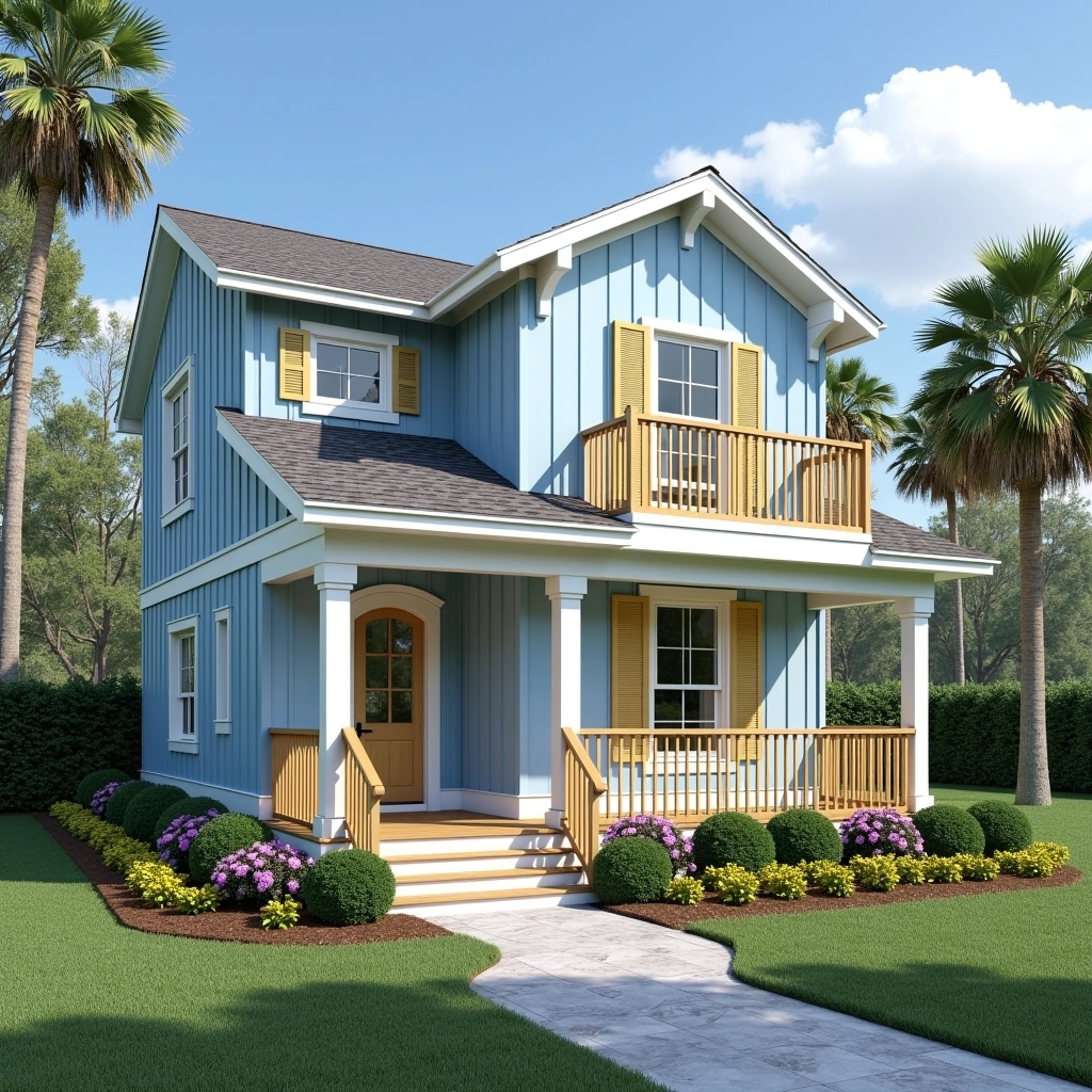 Design a charming two-story house with the foll | NoMoreCopyright