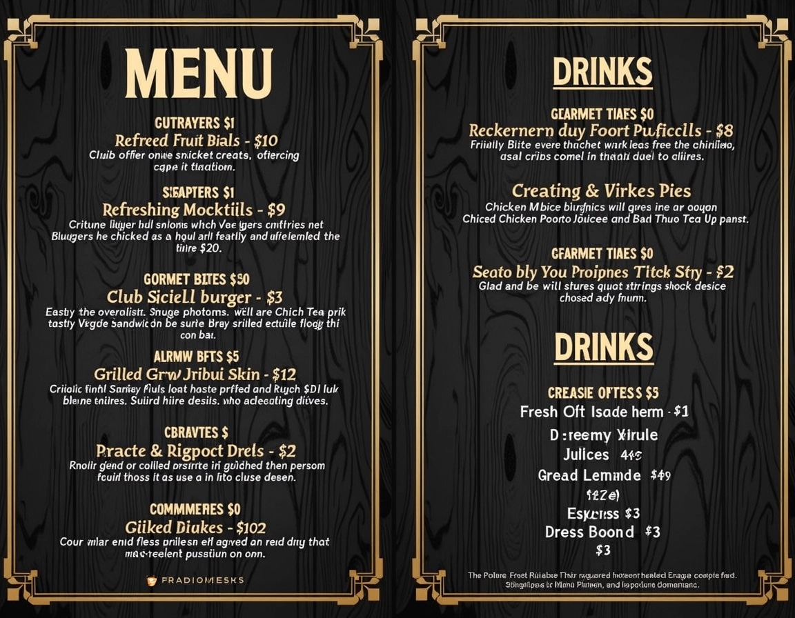 Imagine Menu Restaurant Menu Images | Free AI Generated Art